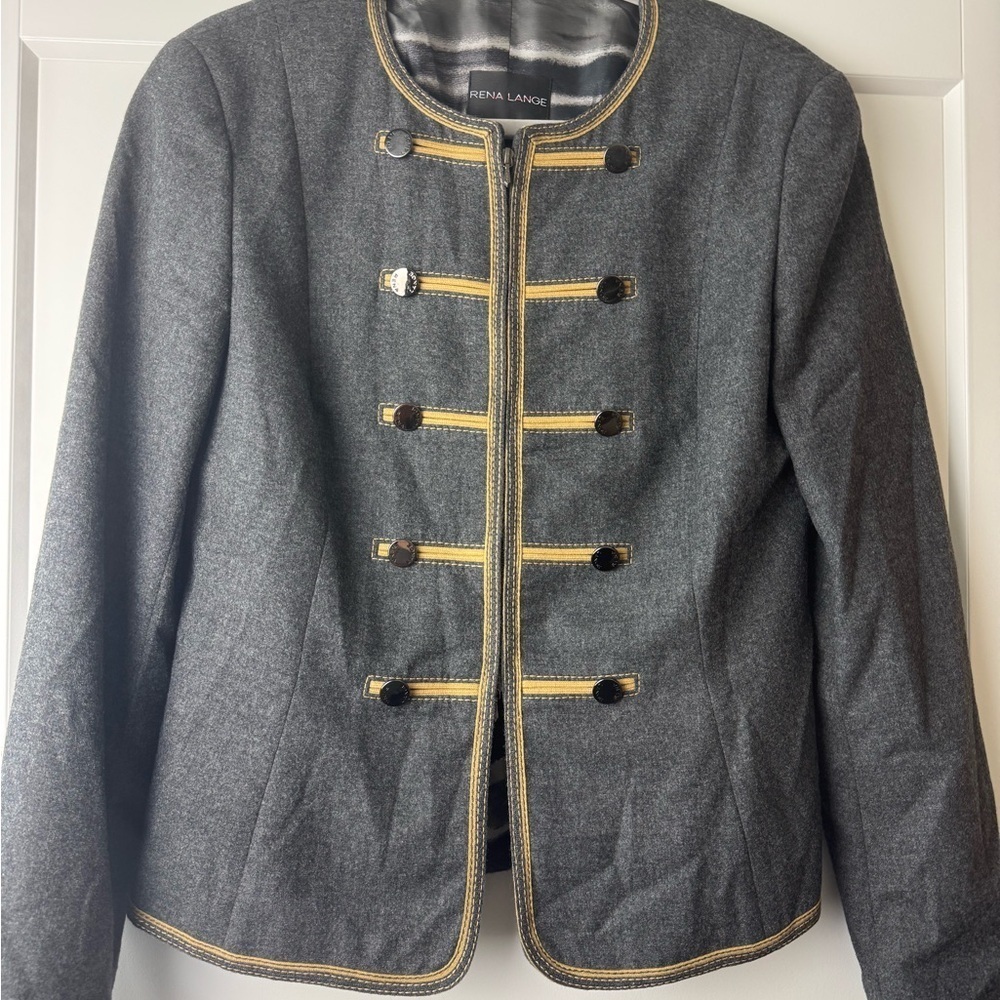 Rena Lange Military Blazer Women’s 10 Designer Preppy Luxury - Picture 6 of 10